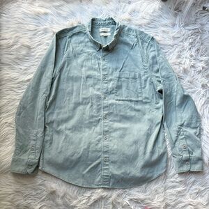 Madewell Perfect Fit Corduroy Button Down Shirt Men's XL Sage Matcha Green LS